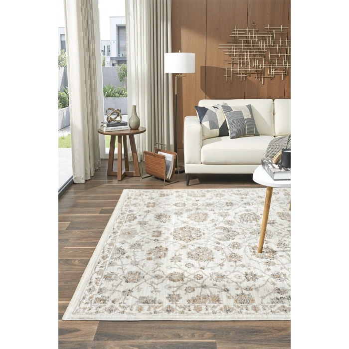 Eskitme Vintage Çiçekli Halı Bambu Polyester Oturma Odası Salon Mutfak Halısı 1