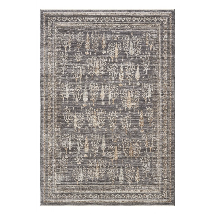 Eskitme Vintage Çiçekli Ağaçlı Halı Bambu Polyester Oturma Odası Salon Mutfak Halısı 9