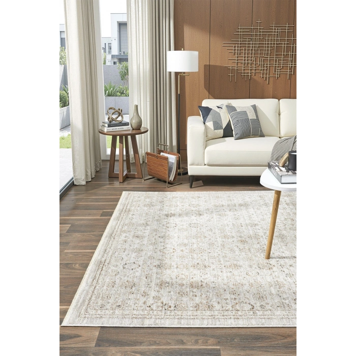 Eskitme Vintage Çiçekli Halı Bambu Polyester Oturma Odası Salon Mutfak Halısı 4