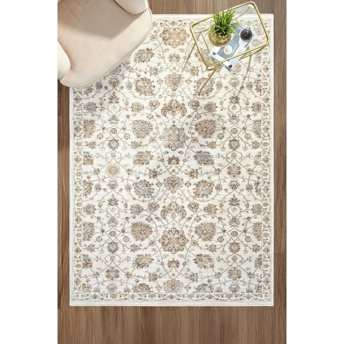 Eskitme Vintage Çiçekli Halı Bambu Polyester Oturma Odası Salon Mutfak Halısı 1