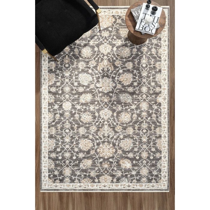 Eskitme Vintage Çiçekli Halı Bambu Polyester Oturma Odası Salon Mutfak Halısı 2