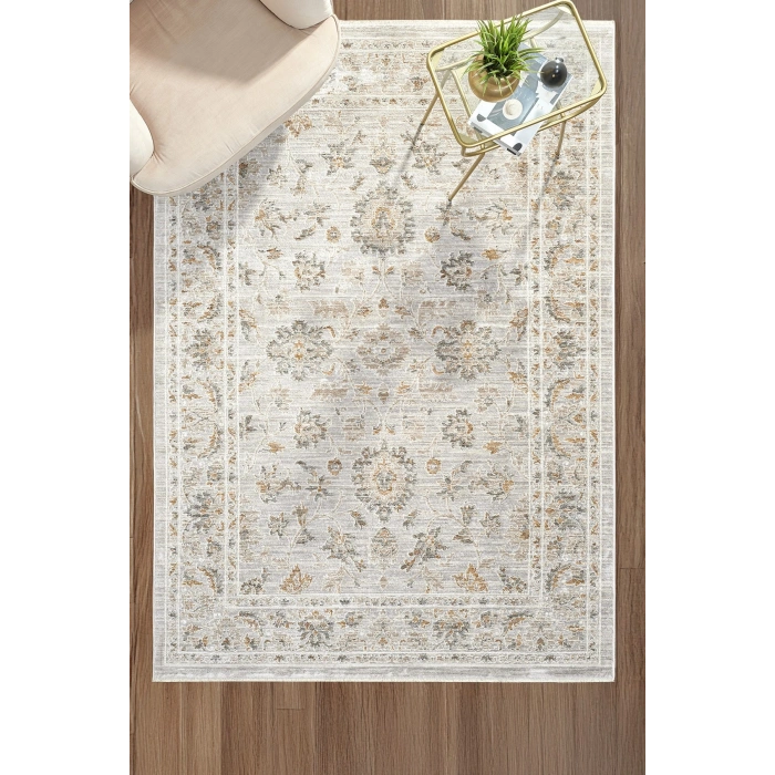 Eskitme Vintage Çiçekli Halı Bambu Polyester Oturma Odası Salon Mutfak Halısı 5