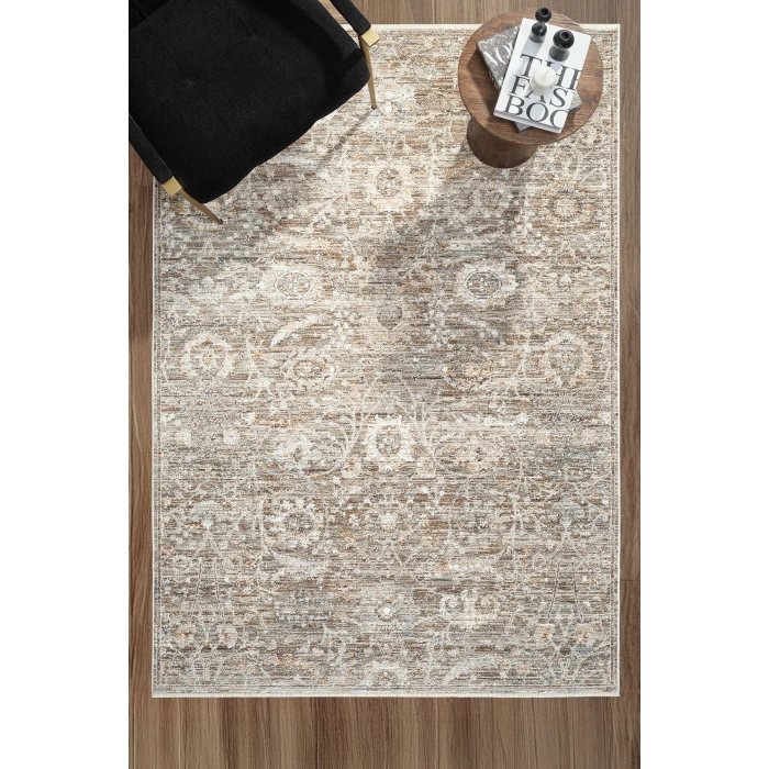 Eskitme Vintage Çiçekli Halı Bambu Polyester Oturma Odası Salon Mutfak Halısı 3