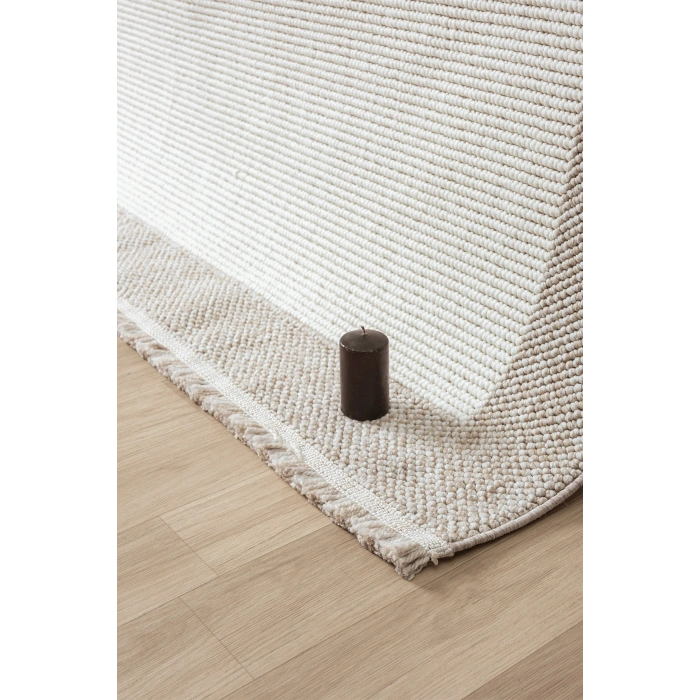Beyaz Bej Yumuşak Yapılı Bordürlü Dokuma Halı Salon Mutfak Koridor Yolluk Dokuma Makine Halısı OO21