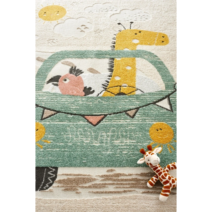 Yumuşak Dokuma Halı Sevimli Dostlar Leke Tutmaz Bebek Odası Çocuk Odası Genç Odası Halısı KARNAVAL