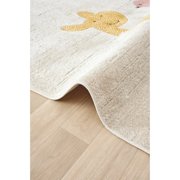 Yumuşak Dokuma Halı Zürafa Fil Figürlü Leke Tutmaz Bebek Odası Çocuk Odası Genç Odası Halısı FİL