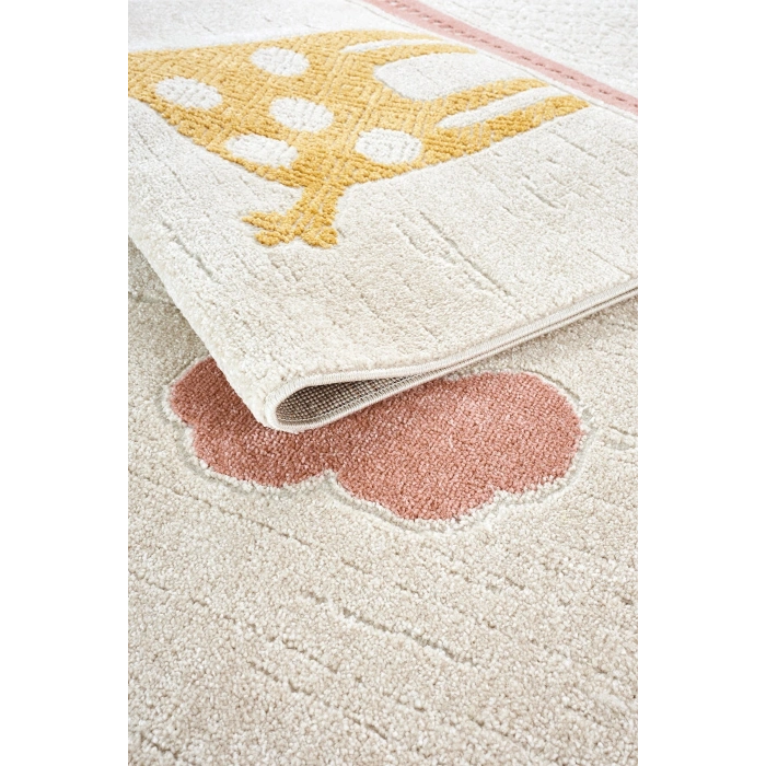 Yumuşak Dokuma Halı Zürafa Fil Figürlü Leke Tutmaz Bebek Odası Çocuk Odası Genç Odası Halısı FİL