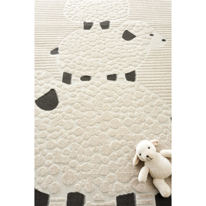 Yumuşak Dokuma Halı Kuzu Figürlü Leke Tutmaz Bebek Odası Çocuk Odası Genç Odası Halısı KUZU