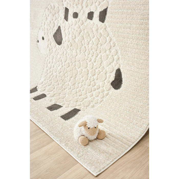Yumuşak Dokuma Halı Kuzu Figürlü Leke Tutmaz Bebek Odası Çocuk Odası Genç Odası Halısı KUZU