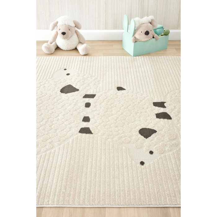 Yumuşak Dokuma Halı Kuzu Figürlü Leke Tutmaz Bebek Odası Çocuk Odası Genç Odası Halısı KUZU