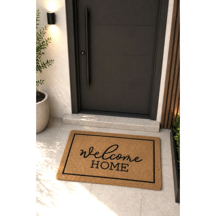 Coco Koko Paspas Dış Kapı Paspası Kıl Kapı Önü Paspası 45 x 70 WELCOME HOME 2