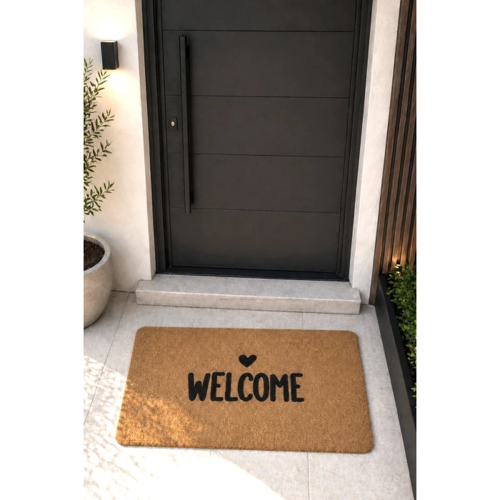 Coco Koko Paspas Dış Kapı Paspası Kıl Kapı Önü Paspası 45 x 70 WELCOME 4