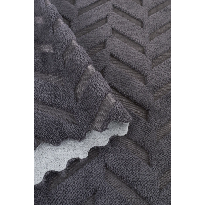 Bambu Anthrazit Yumuşak Koltuk Örtüsü Kayma Yapmaz Yıkanabilir Süngerli ( 170x210) ZİGZAG ANTHRAZİT