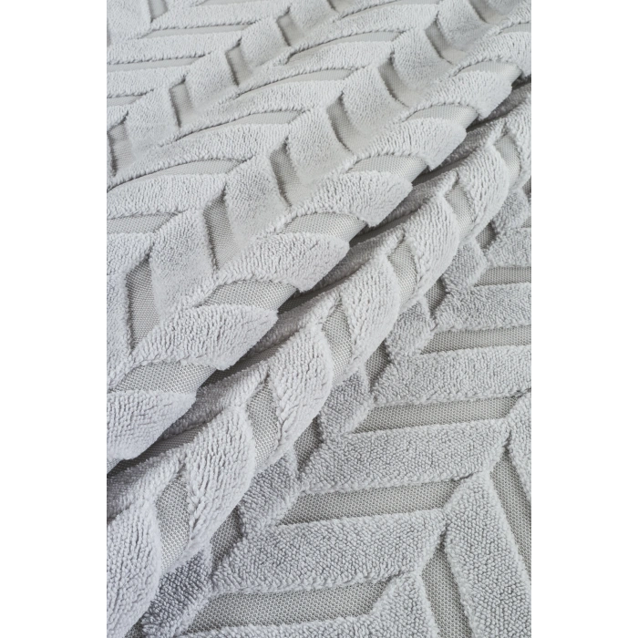 Bambu Gri Yumuşak Koltuk Örtüsü Kayma Yapmaz Yıkanabilir Süngerli ( 170x210) ZİGZAG GRİ