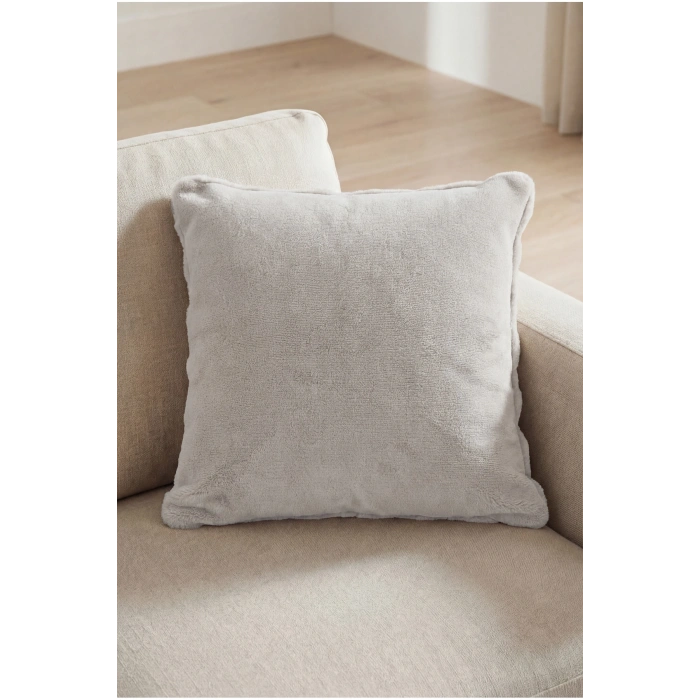 2li Bubble Tavşan Tüyü Gri Yastık Kırlent Kılıfı Çift Taraflı (43x43) GRİ