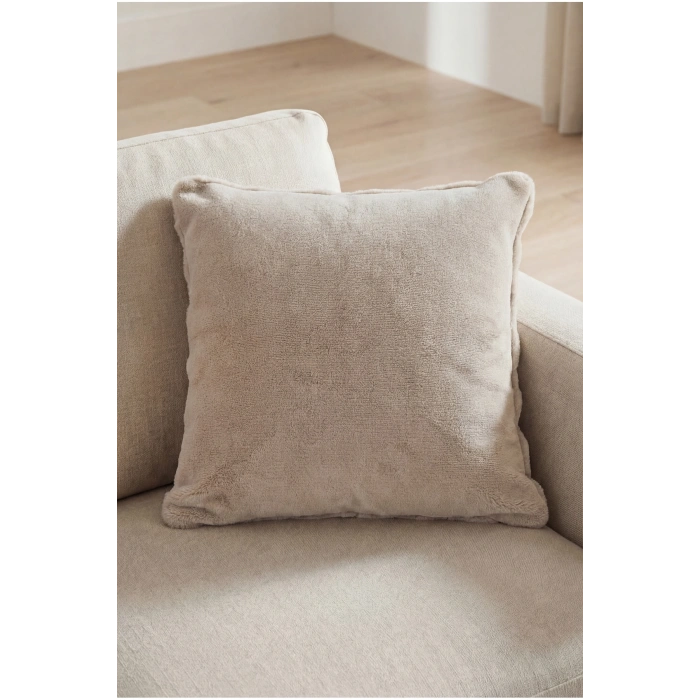 2li Bubble Tavşan Tüyü Vizon Yastık Kırlent Kılıfı Çift Taraflı (43x43) VİZON