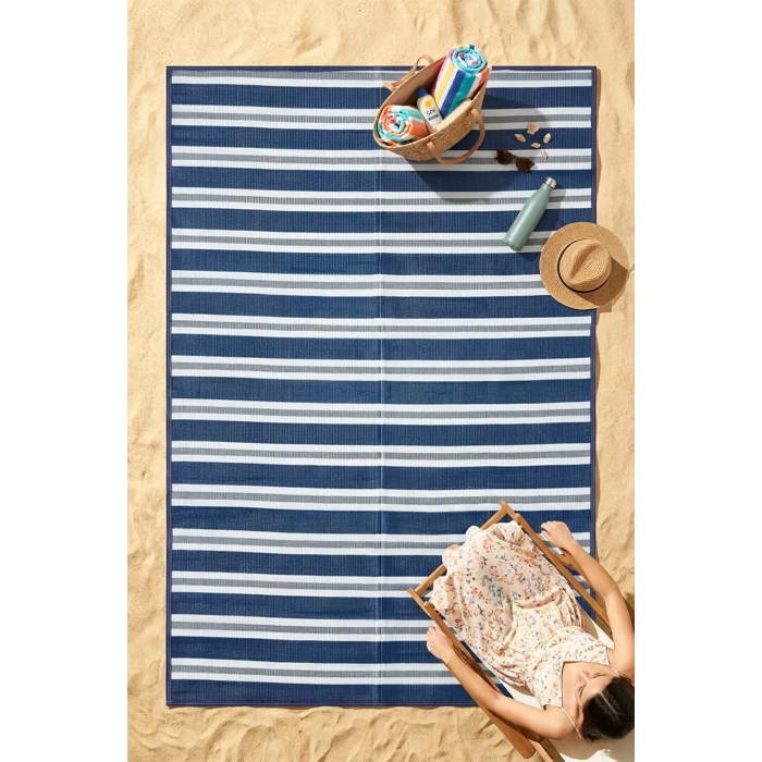Havuz Plaj Karavan Halı Hasır Kilim Katlanabilir Halı Balkon Teras Bahçe Kamp Halısı LACİVERT