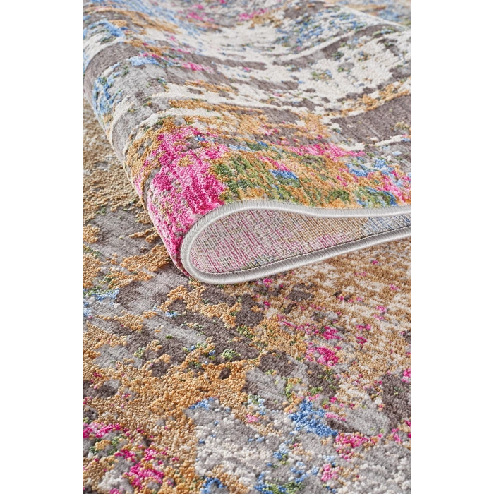 Eskitme Çok Renkli Vintage Halı Bambu Polyester Oturma Odası Salon Mutfak Halısı 2