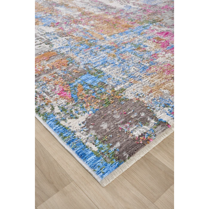 Eskitme Çok Renkli Vintage Halı Bambu Polyester Oturma Odası Salon Mutfak Halısı 2