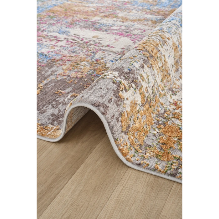 Eskitme Çok Renkli Vintage Halı Bambu Polyester Oturma Odası Salon Mutfak Halısı 2