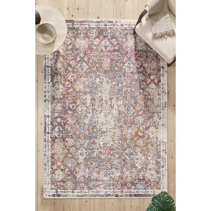 Çok Renkli Vintage Halı Bambu Polyester Oturma Odası Salon Mutfak Halısı 4