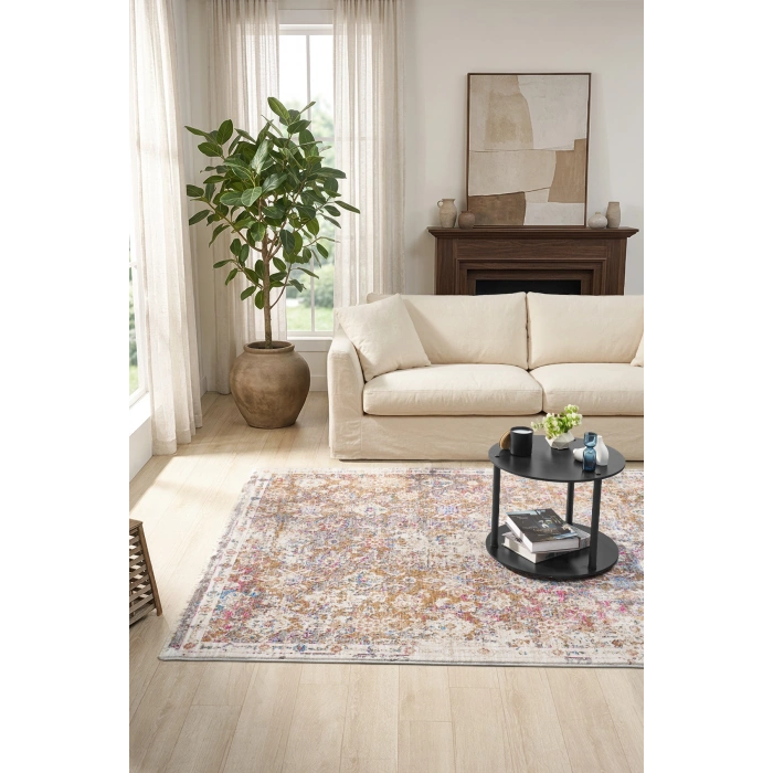 Çok Renkli Vintage Halı Bambu Polyester Oturma Odası Salon Mutfak Halısı 4