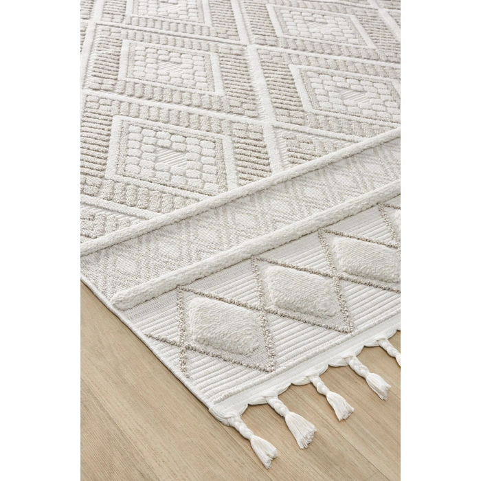 Krem Renk Modern Dokuma Halı Bukleli Yumuşak Halı Oturma Odası Salon Mutfak Antre Yolluk Halısı ICE