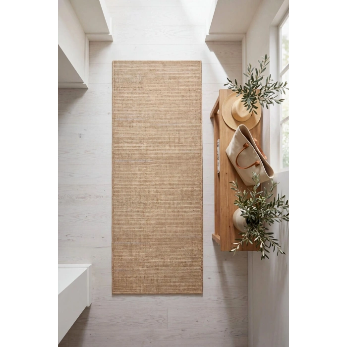 Naturel Jüt Halı Modern Örme Toz Vermez Kaymaz Taban Balkon Salon Bahçe Mutfak Halısı 4