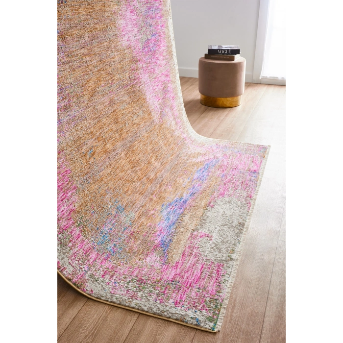 Çok Renkli Vintage Halı Bambu Polyester Oturma Odası Salon Mutfak Halısı 6