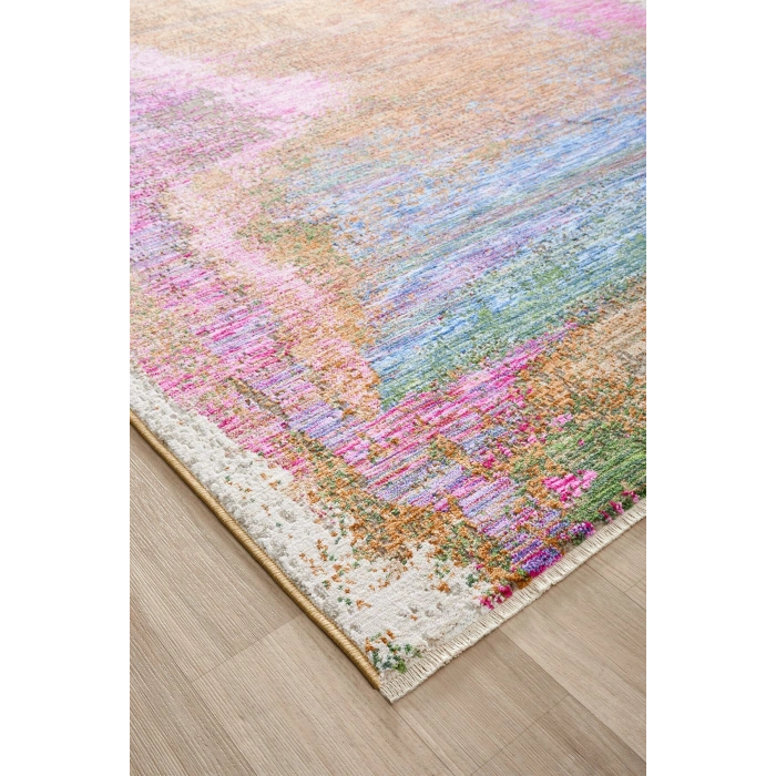 Çok Renkli Vintage Halı Bambu Polyester Oturma Odası Salon Mutfak Halısı 6