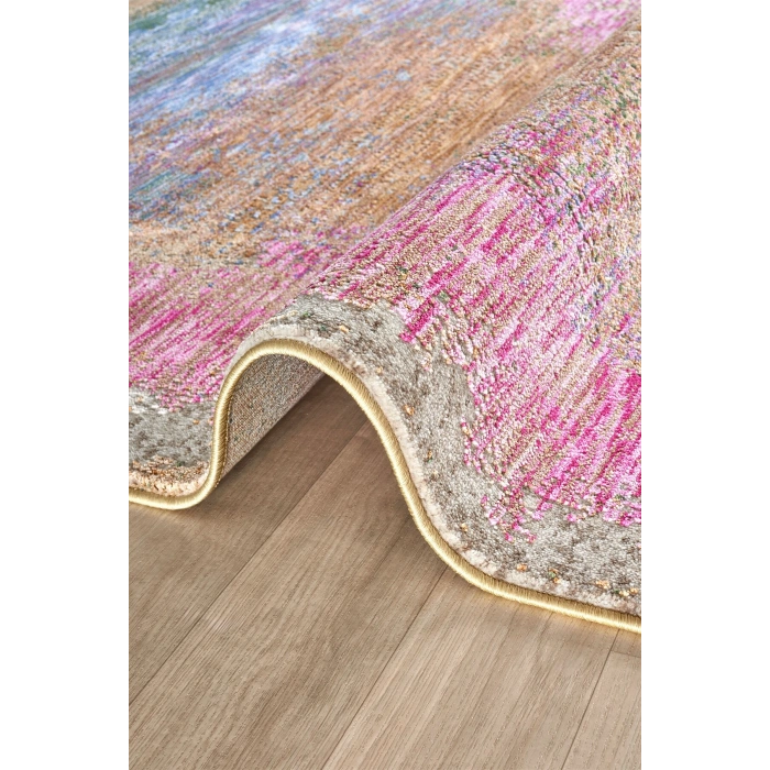 Çok Renkli Vintage Halı Bambu Polyester Oturma Odası Salon Mutfak Halısı 6