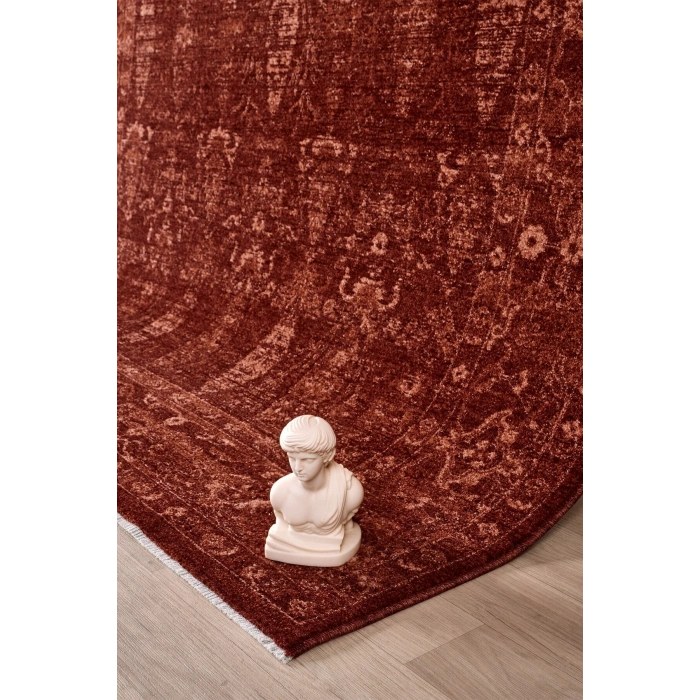 Kırmızı Vintage Eskitme Dokuma Halı Klasik Halı Yolluk Antre Oturma Odası Salon Mutfak Halısı 6