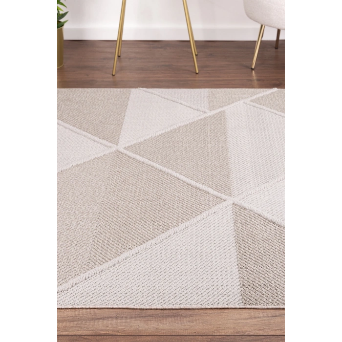 Krem Renk Dokuma Halı Oturma Odası Salon Halısı Antre Yolluk Halısı