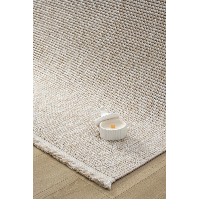 Bej Bukleli Dokuma Halı Salon Oturma Odası Yatak Çocuk Odası Koridor Halısı Yolluk Bej