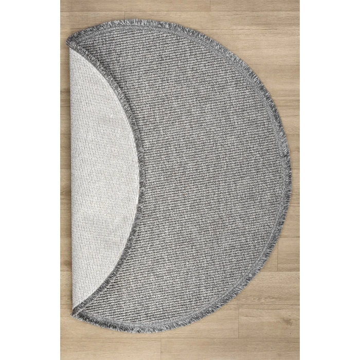 Gri Daire Yuvarlak Modern Dokuma Halı Bukleli GRİ DAİRE