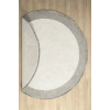 Beyaz Gri Yumuşak Daire Yuvarlak Halı Salon Mutfak Koridor Yolluk Dokuma Makine Halısı 0020 DAİRE