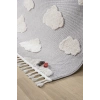 Bulut Desenli Gri Renk Dokuma Halı Bebek Odası Çocuk Odası Halısı 2