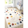 Yumuşak Renkli Bukleli Yıldızlı Dokuma Halı Bebek Odası Çocuk Odası Genç Odası Halısı 5