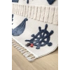 Yumuşak Renkli Bukleli Denizcilik Figürlü Dokuma Halı Bebek Odası Çocuk Odası Genç Odası Halısı 4