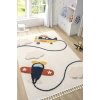 Yumuşak Renkli Bukleli Uçak Figürlü Dokuma Halı Bebek Odası Çocuk Odası Genç Odası Halısı 7