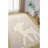 Bej Krem Yumuşak Bukleli Dokuma Halı Bebek Odası Çocuk Odası Genç Odası Halısı 18