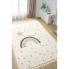 Yumuşak Bukleli Gökkuşağı Ponpon Figürlü Dokuma Halı Bebek Odası Çocuk Odası Genç Odası Halısı 20