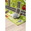 Trafik Arabalı Dokuma Halı Yıkanabilir Çocuk Halısı Anaokul Kreş Oyun Halısı YEŞİL