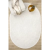 Beyaz Oval Dokuma Halı Salon Oturma Odası Yatak Odası Koridor Yolluk Halısı BEYAZ OVAL