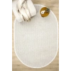 Oval Beyaz Bej Halı Modern Oturma Odası Salon Mutfak Koridor Antre Balkon Çocuk Odası Halısı 006