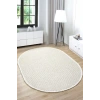 Oval Beyaz Bej Halı Modern Oturma Odası Salon Mutfak Koridor Antre Balkon Çocuk Odası Halısı 006