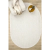 Oval Beyaz Halı Modern Oturma Odası Salon Mutfak Koridor Antre Balkon Çocuk Odası Halısı 004