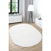 Oval Beyaz Halı Modern Oturma Odası Salon Mutfak Koridor Antre Balkon Çocuk Odası Halısı 007