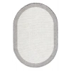 Oval Gri Halı Bordür Modern Oturma Odası Salon Mutfak Koridor Antre Balkon Çocuk Odası Halısı 0020