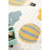 Yumuşak Bukleli Bebek Odası Çocuk Odası Genç Odası Dokuma Halı Mavi Balonlu Bulutlu Halı 22